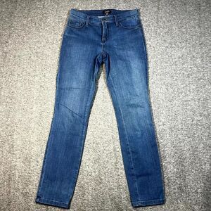 NYDJ Slim Women's 2 Dark Wash Blue Denim Jeans 28x28.5 Lift Tuck Mom Preppy